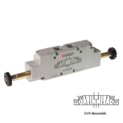 ELECTROVÁLVULA MONOESTABLE CON RETORNO POR MUELLE 5/3 VÍAS REF. 01V S0 7 PC AIGNEP