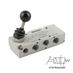 VÁLVULA MANUAL 3/2 VÍAS MONOESTABLE CONRETORNO POR MUELLE REF. 1VL0 3 NC AIGNEP