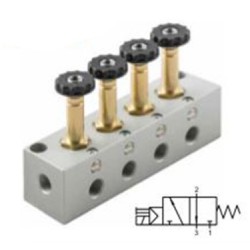 ELECTROVÁLVULA CON COMANDO MANUAL EN PLACA BASE 3/2 VÍAS REF. 07VB AIGNEP