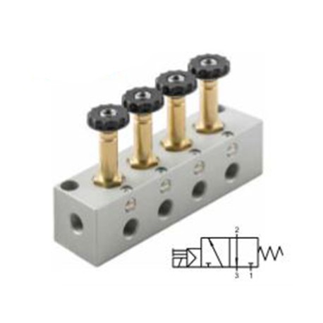 ELECTROVÁLVULA CON COMANDO MANUAL EN PLACA BASE 3/2 VÍAS REF. 07VB AIGNEP