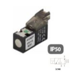 ELECTROPILOTO MINIATURIZADO PARA CONECTORES EN LINEA + LED 3/2 VÍAS REF. 07V 113 NO AIGNEP