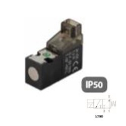 ELECTROPILOTO MINIATURIZADO PARA CONECTORES A 90° + LED 3/2 VÍAS REF. 07V 12 3 NC AIGNEP