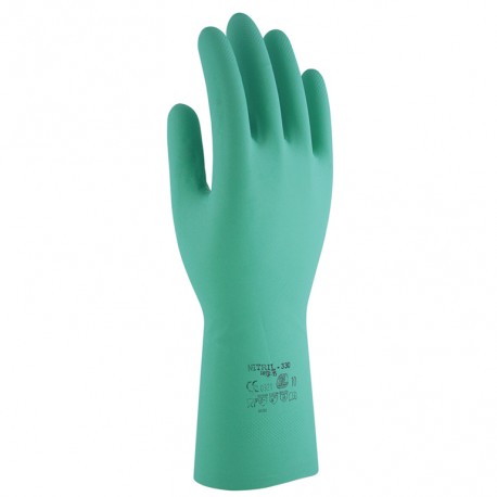 GUANTE NITRILO FLOCADO VERDE RNF-15 3L