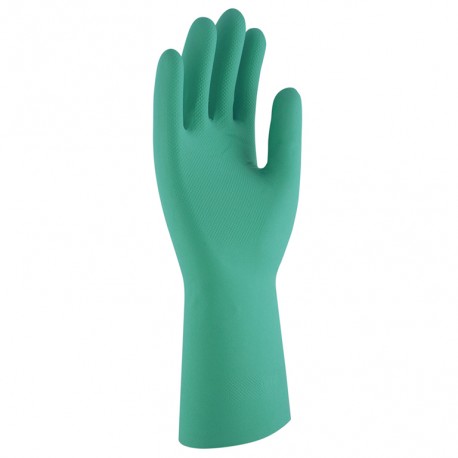GUANTE NITRILO FLOCADO VERDE RNF-15 3L