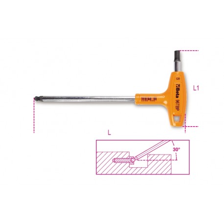 LLAVE MACHO HEXAGONAL CABEZA ESFÉRICA CON MANGO BETA REF.96TBP