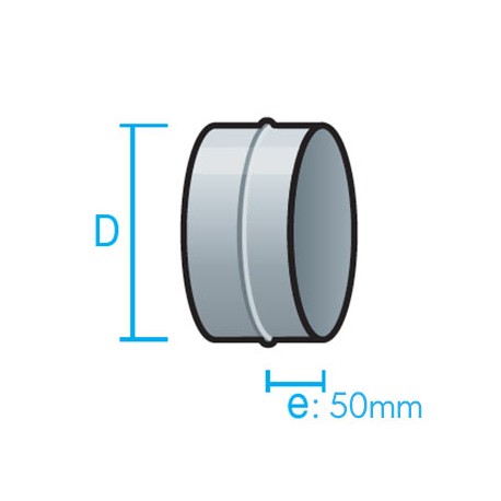 MANGUITO UNIÓN PARA TUBO CHAPA GALVANIZADA