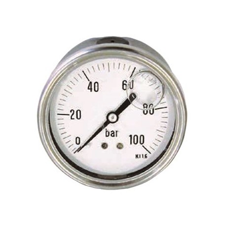 MANÓMETRO POSTERIOR GLICERINA CAJA INOXCON ROSCA DE 1/4 - DIÁMETRO EN Ø63 REF.MGP AIGNEP