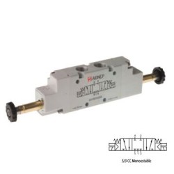 ELECTROVÁLVULA MONOESTABLE CON RETORNO POR MUELLE 5/3 VÍAS REF. 01V S0 7 CC AIGNEP