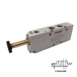 ELECTROVÁLVULA MONOESTABLE CON RETORNO MUELLE 5/2 VÍAS REF. 01V A0 5 00 AIGNEP