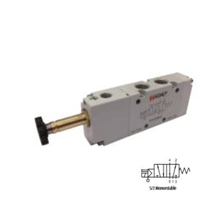 ELECTROVÁLVULA MONOESTABLE CON RETORNO MUELLE 5/2 VÍAS REF. 01V A0 5 00 AIGNEP