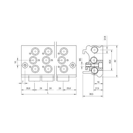 BASE MÚLTIPLE 1/8 REF. 01VB00 AIGNEP
