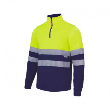 SUDADERA BICOLOR CON CREMALLERA REF.305701 VARIAS TALLAS Y COLORES