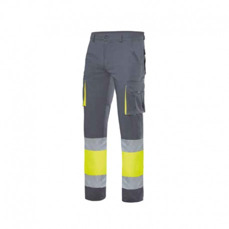 PANTALÓN ALTA VISIBILIDAD BICOLOR MULTIBOLSILLOS REF.303002S VELILLA