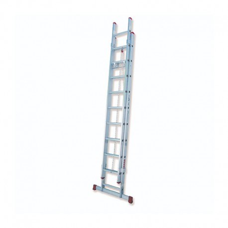 ESCALERA TELESCÓPICA DE ALUMINIO DE DOS TRAMOS PROFESIONAL CON EXTENSIÓN A CUERDA DE VARIOS PELDAÑOS SERIE TR2C SCAL
