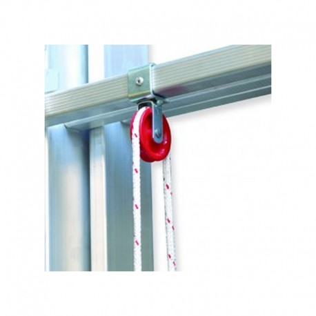 imagen rueda para cuerda en escalera telescópica aluminio con cuerda