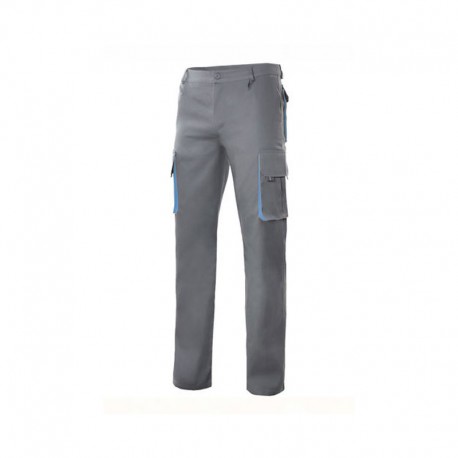 PANTALÓN STRETCH BIC. GRIS/CELESTE VARIAS TALLAS 103024S
