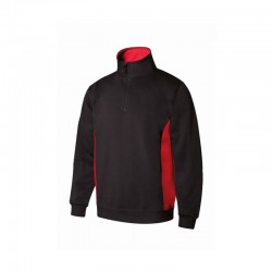 SUDADERA BIC. CON CREMALLERA NEGRO/ROJO VARIAS TALLAS 105704