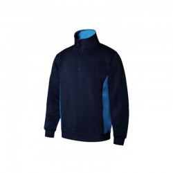 SUDADERA BIC. CON CREMALLERA NEGRO/CELESTE VARIAS TALLAS 105704