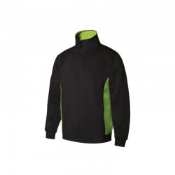 SUDADERA BIC. CON CREMALLERA NEGRO/VERDE LIMA VARIAS TALLAS 105704