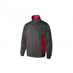 SUDADERA BIC. CON CREMALLERA GRIS/ROJO VARIAS TALLAS 105704