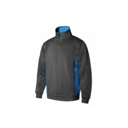 SUDADERA BIC. CON CREMALLERA GRIS/CELESTE VARIAS TALLAS 105704