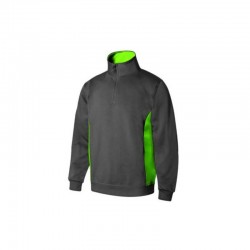 SUDADERA BIC. CON CREMALLERA GRIS/VERDE LIMA VARIAS TALLAS 105704