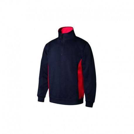 SUDADERA BIC. CON CREMALLERA AZUL NAVY/ROJO VARIAS TALLAS 105704