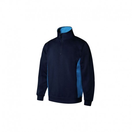 SUDADERA BIC. CON CREMALLERA AZUL NAVY/CELESTE VARIAS TALLAS 105704