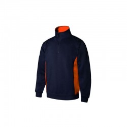SUDADERA BIC. CON CREMALLERA AZUL NAVY/NARANJA VARIAS TALLAS 105704