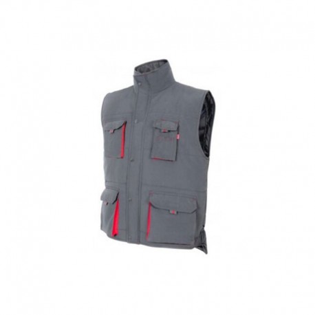 CHALECO ACOLCHADO BIC. GRIS/ROJO VARIAS TALLAS 205902