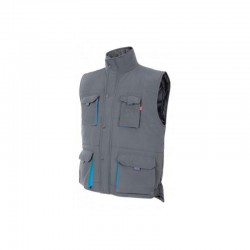 CHALECO ACOLCHADO BIC. GRIS/CELESTE VARIAS TALLAS 205902