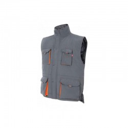 CHALECO ACOLCHADO BIC. GRIS/NARANJA VARIAS TALLAS 205902