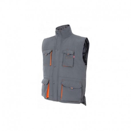 CHALECO ACOLCHADO BIC. GRIS/NARANJA VARIAS TALLAS 205902
