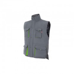 CHALECO ACOLCHADO BIC. GRIS/VERDE LIMA VARIAS TALLAS 205902