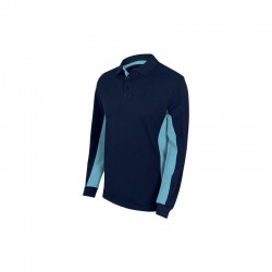 POLO BIC. ML NEGRO/CELESTE VARIAS TALLAS 105514