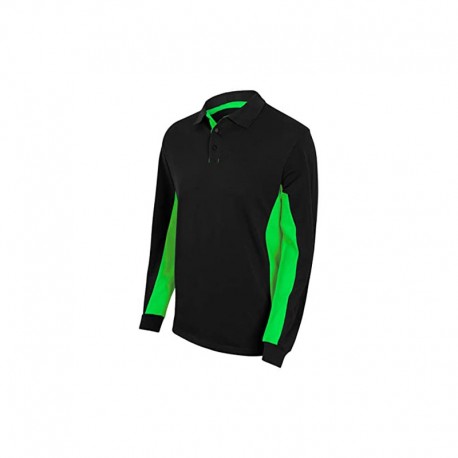 POLO BIC. ML NEGRO/VERDE LIMA VARIAS TALLAS 105514