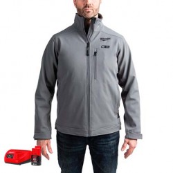 CHAQUETA CALEFACTADA + KIT BATERÍA Y CARGADOR GRIS M12 HJ GREY5-0 MILWAUKEE