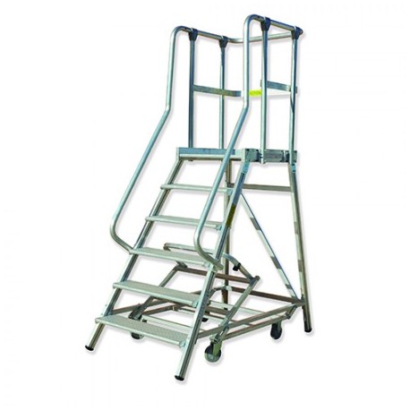 ESCALERA DE ALUMINIO ALX 60° CON VARIOS PELDAÑOS CON BARRANDILLA GAYNER 74-312