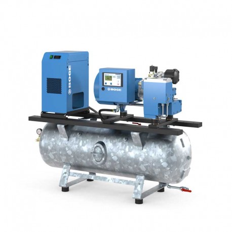 COMPRESOR DE TORNILLO 10BAR/13BAR 4CV con depósito DE 160 LITROS Y SECADOR C4-LDR BOGE