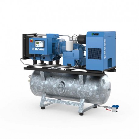 COMPRESOR DE TORNILLO 8BAR/10BAR 20CV con depósito DE 350 LITROS Y SECADOR C20-LDR BOGE