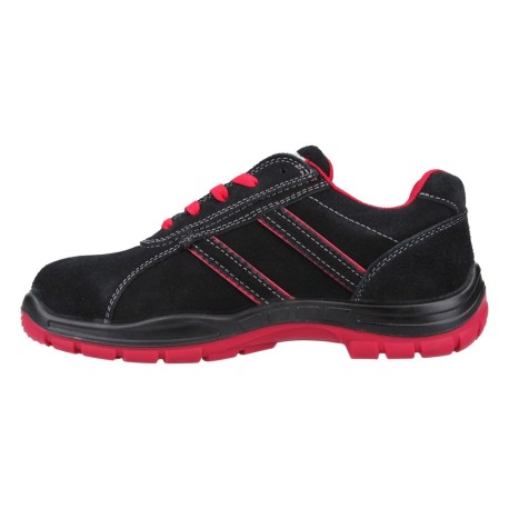 Zapato de Seguridad Goal 2.0 Negro con Detalles Rojos