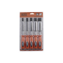 Juego De 5 Formones Mango Bicomponente En Blister ALYCO ORANGE