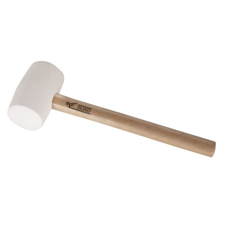 Maza De Goma Blanca Con Mango De Madera ALYCO