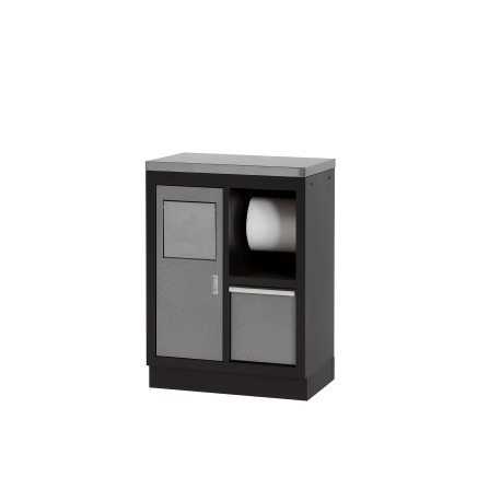 Armario Base con Portón y Dispositivos para Cubo de Basura y Rollo de