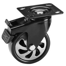 "Rueda móvil reforzada supergruesa 5""""x2"""" (13x5cm) con eje y ple