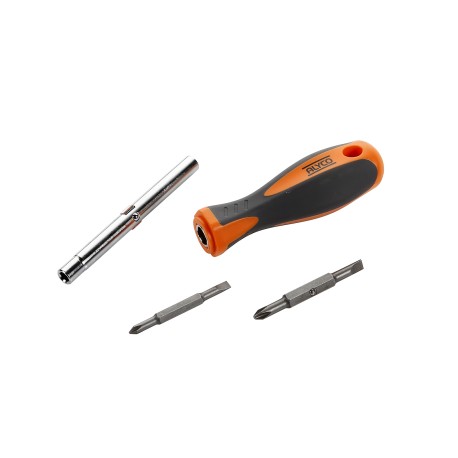 Juego De Mango Atornillador. Varilla Adaptador Y 2 Puntas Dobles ALYCO ORANGE