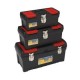 Conjunto de 3 cajas de plástico con bandeja interior ALYCO