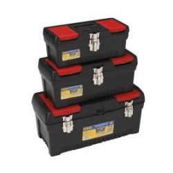 Conjunto de 3 cajas de plástico con bandeja interior ALYCO