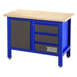 Mesa de trabajo de 3 cajones y portón 1200x600x865mm ALYCO