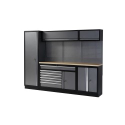 Conjunto de taller de 4 módulos con base de trabajo móvil y superfici